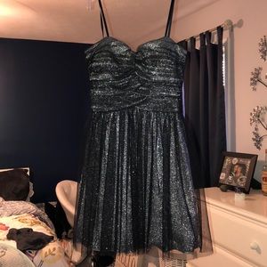 Short black and silver formal dress